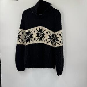 Polo Ralph Lauren Men's Black and White Hand Knit Sweater Size M